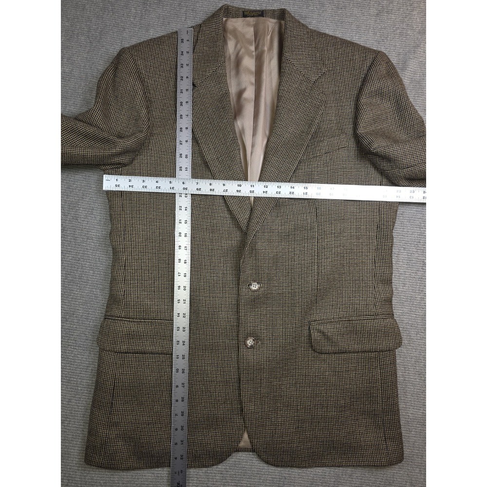 Oscar De La Renta Blazer Jacket Brown Tweed 100% Wool Men's 42L - Picture 11 of 16